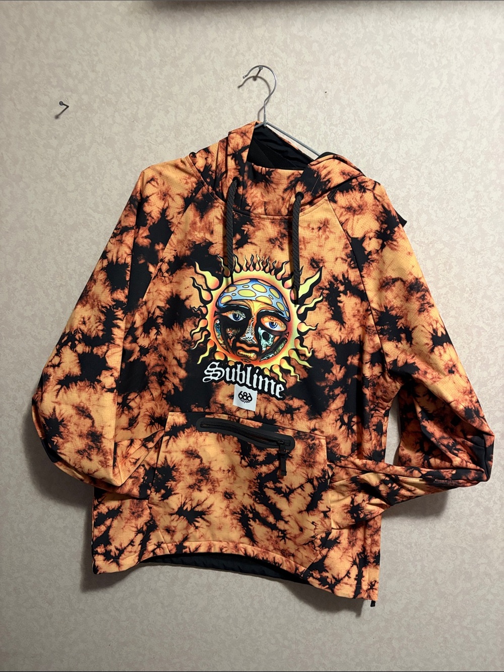 686 Orange & Black Tie-Dye Sublime Pullover Hoodie
